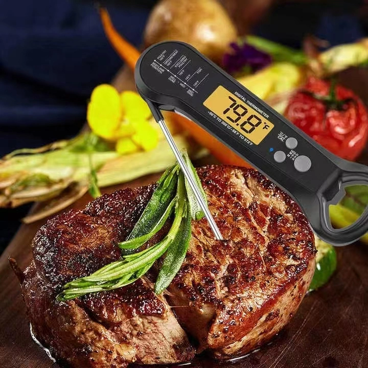 Termómetro 2022 de New Digital con el termómetro de carne plegable de la punta de prueba para cocinar el termómetro del hogar