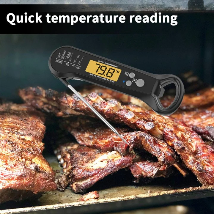 Termómetro 2022 de New Digital con el termómetro de carne plegable de la punta de prueba para cocinar el termómetro del hogar
