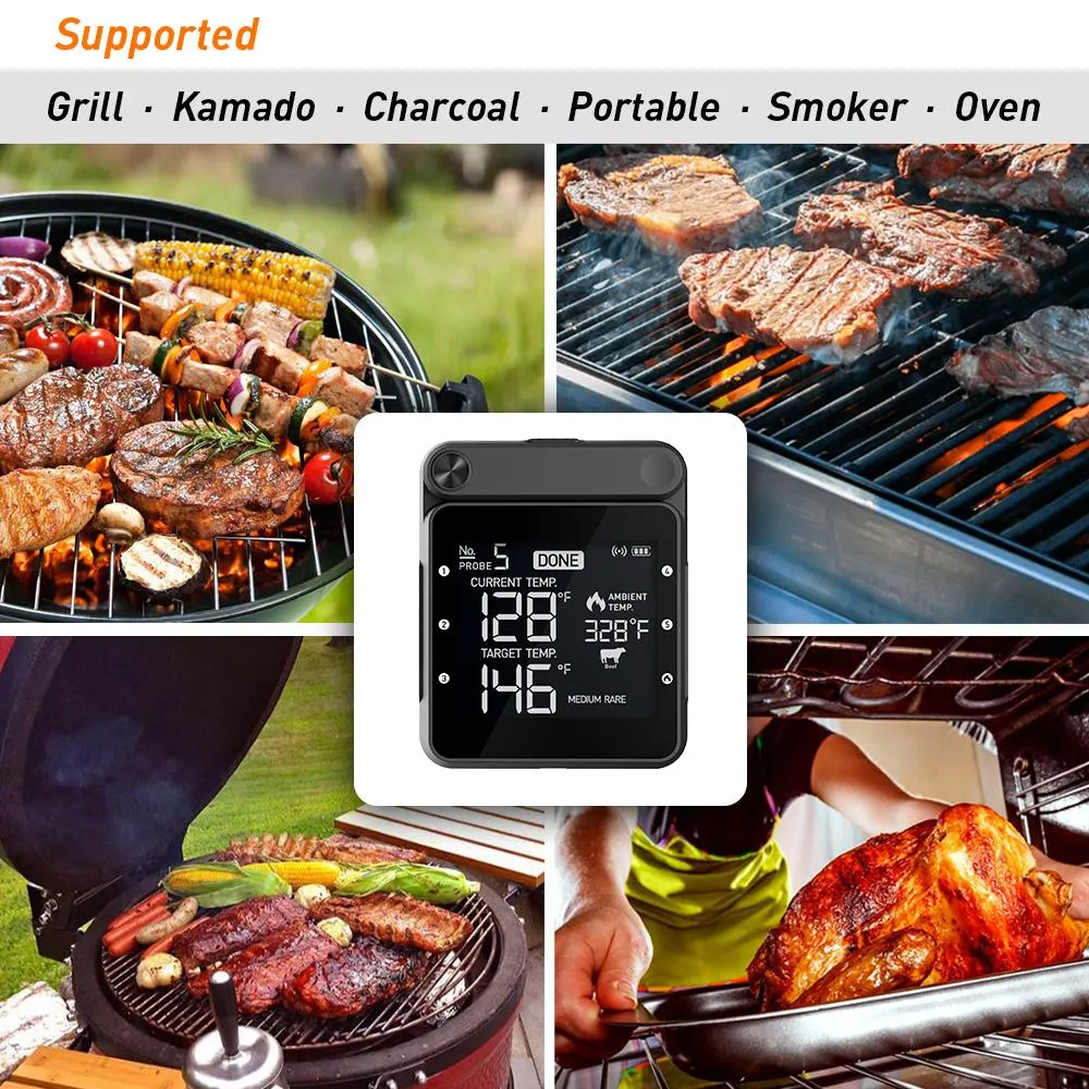 Termómetro de carne inalámbrico de la BARBACOA de Digitaces WiFi con USB Oven Thermometer para la BARBACOA